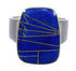 Lapis Inlay Authentic Sterling Silver Ring Size 5-3/4 AX92347